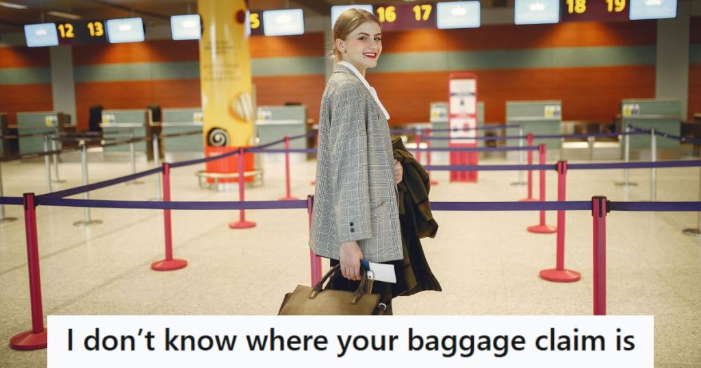 Woman walking through an empty airport on the way to her gate