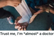 Injured Man Questioned Her Credentials When This Video Store Employee Tried To Help Bandage His Bleeding Hand, So She Pulled Out Her Med Student ID And Said She’s “Almost A Doctor”