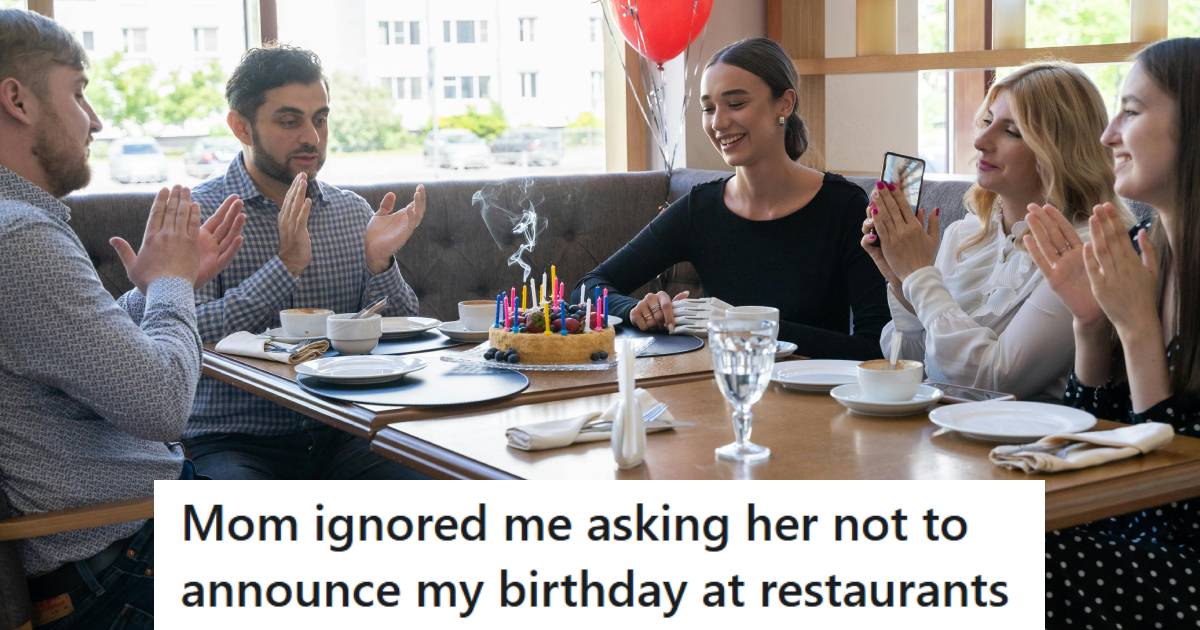 Family celebrating a birthday at a restaurant