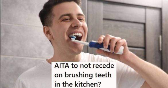 Man brushing his teeth