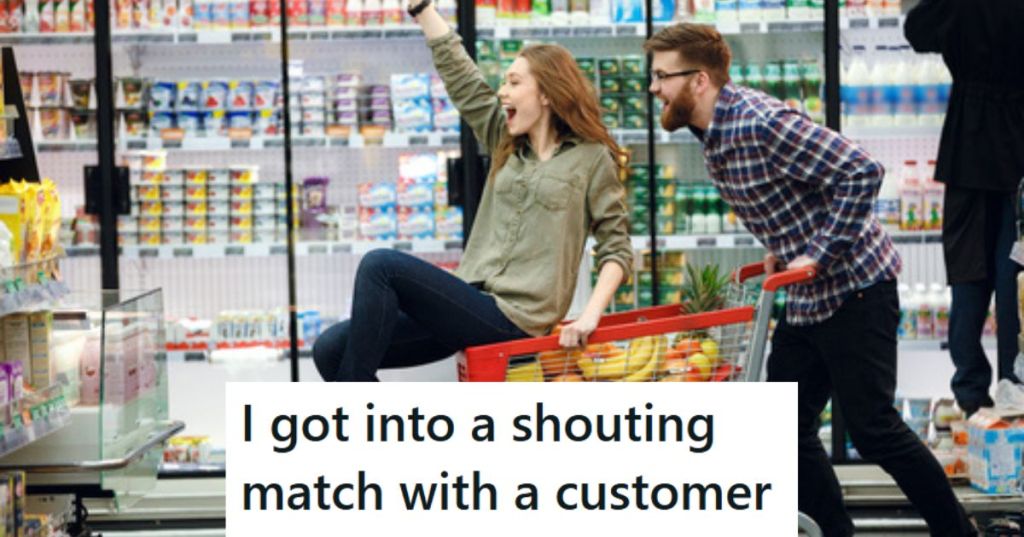 People playing on shopping cart