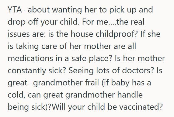 Childcare 1 Mother Wants Childcare At Home So She Can See Her Baby During Work Breaks, But Refusing To Drive 40 Minutes To Her Mother In Law’s House Led To A Standoff With Her Husband Over Childcare