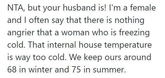 Cold 3 Woman Turned On The Heat During A Sudden Cold Snap, But Her Spouse Got Angry And Shut It Off Because He Said She Didn’t Need It