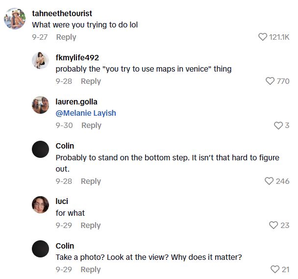 Comment 1 73 Tourist Tries To Get To The Perfect Spot To Pose For A Picture, But She Takes One Step Too Many And Falls Into A Canal In Venice