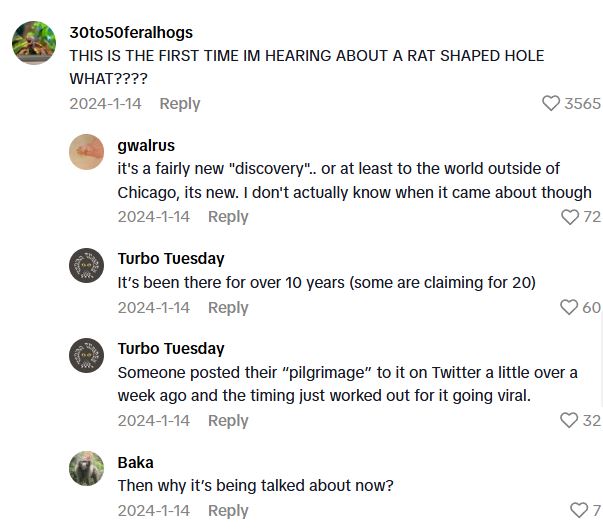 Comment 2 102 The Famous Chicago Rat Hole Has A Huge Following, But It Turns Out That It Was Made By A Squirrel