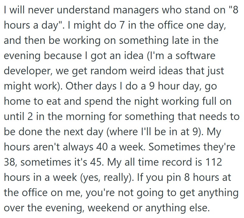 Comment 3 1 New Manager Demands That Employees Follow A Very Strict Schedule, So The Team Complied And It Caused So Many Problems That The New Manager Lost Her Job