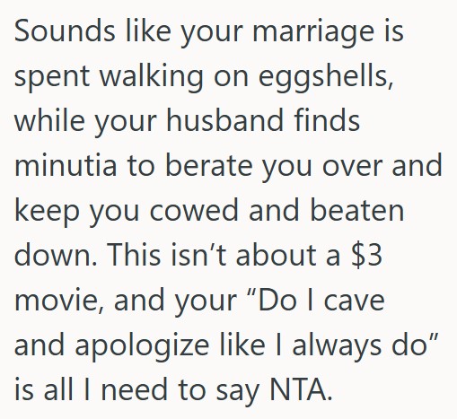Comment 4 49 Husband Got Upset With Her For Renting Movies Without Telling Him, And Now She Is Refusing To Kiss Him Unless He Apologizes