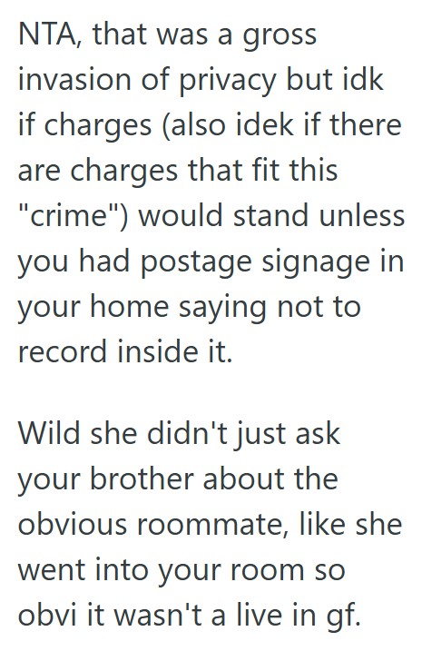 Comment 4 57 Her Brother Brought A Girl Home, And She Recorded Their Whole Apartment And Posted It On TikTok, So She Wants To Call The Police For A Violation Of Privacy