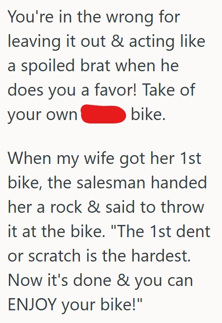 Comment 5 23 She Asked Her Father To Put Her Motorcycle In The Garage, But He Said That He Would Just Cover It With A Tarp