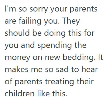 Comment 5 78 16 Year Old Girl Bought Her Own Bed Sheets To Help Avoid Sinus Issues, But Her Parents Let Her Brother Use Them And Called Her Disrespectful For Being Upset