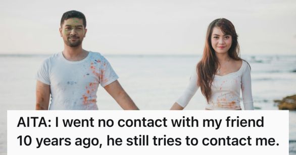 Young man and woman holding hands on the beach