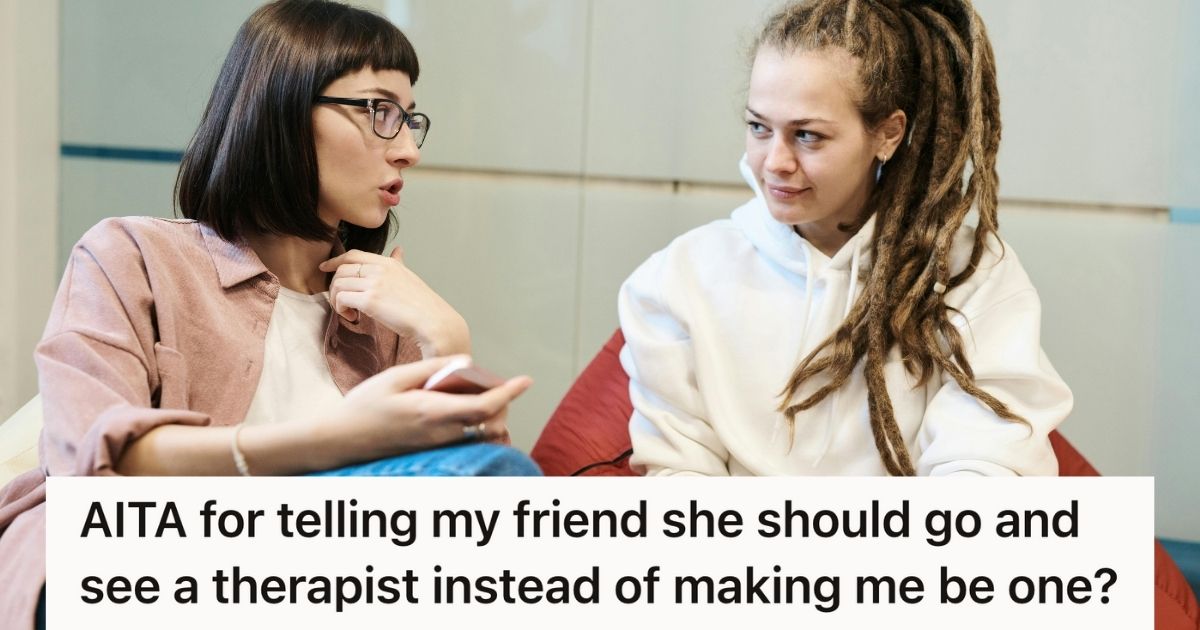 Two women have a serious conversation