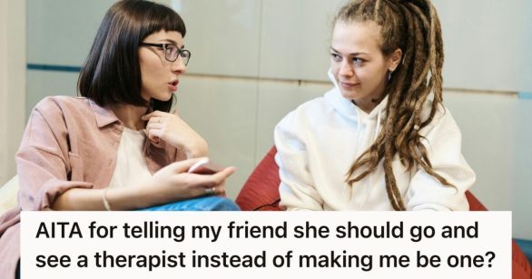 Two women have a serious conversation