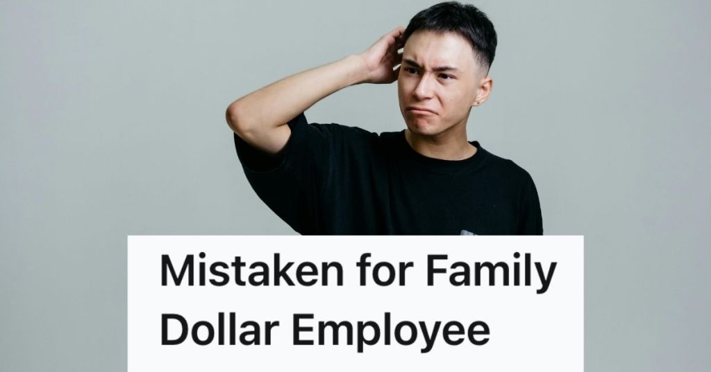 Young man in a t-shirt, looking confused