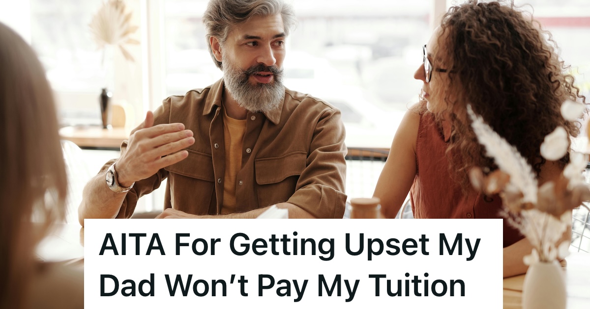 Older man talking to a young woman