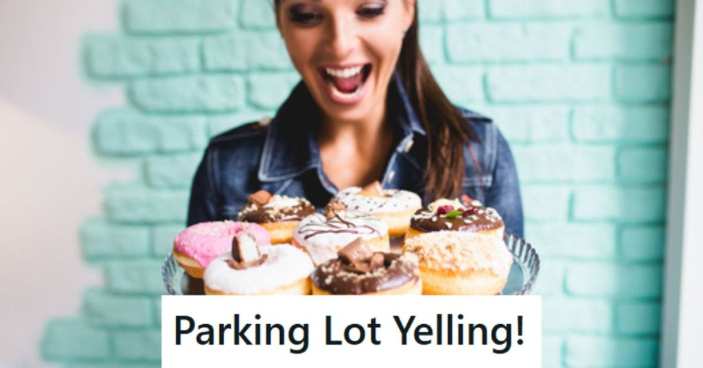 Woman with doughnuts