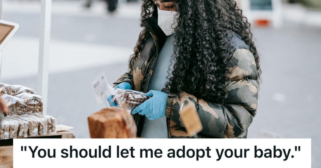 Woman looking at products at a bread booth
