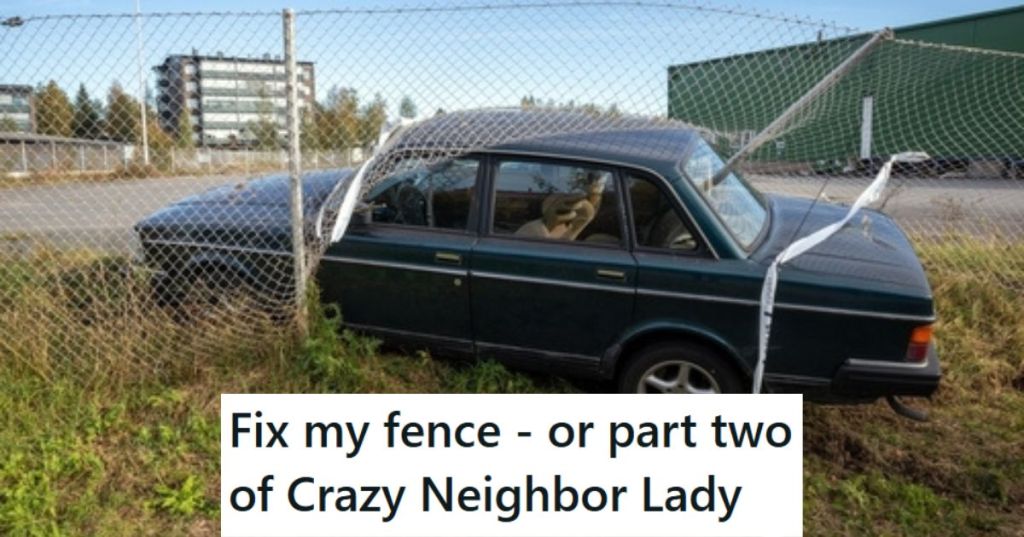 Car in a fence