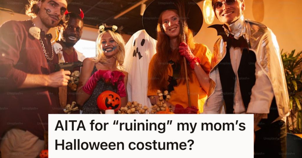 People in costumes in a Halloween party
