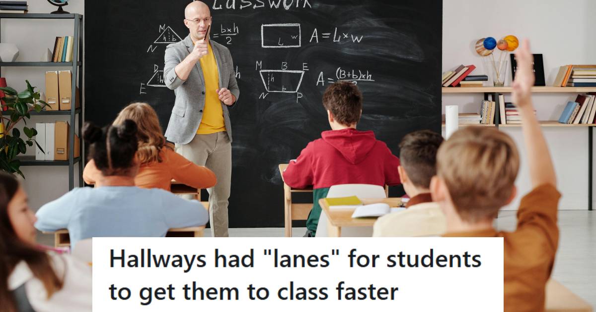 Middle school teacher standing in front of his class
