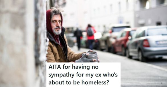 Homeless man begging