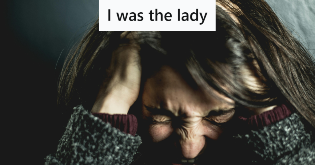 Annoyed woman in sweater