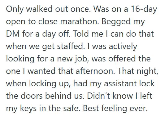 Leg Surgery Employee Recovering From Leg Surgery Asks Shift Leader For An Early Break, But When They Refuse, She Quits Mid Shift On The Busiest Day, Leaving Management Scrambling