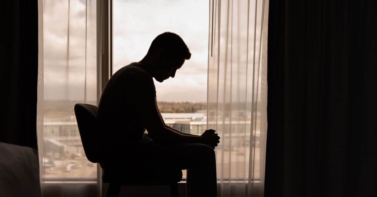 Man struggling with mental health