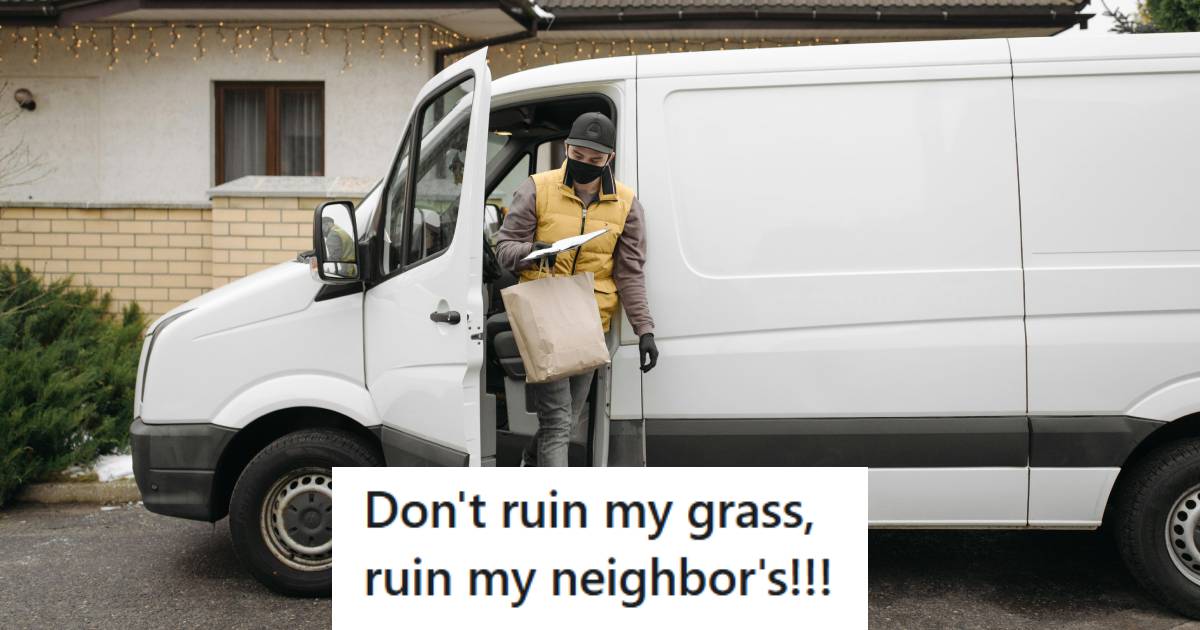 Delivery Driver getting out of his white delivery van