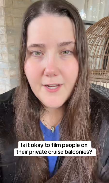 Woman talking about cruise ship privacy