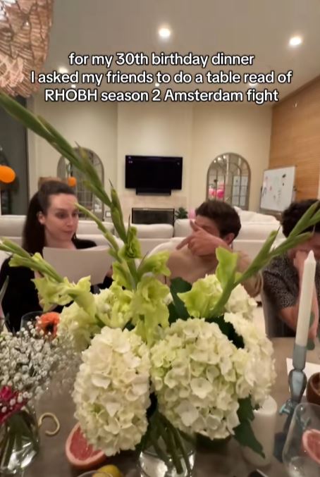 Friends having a fun dinner