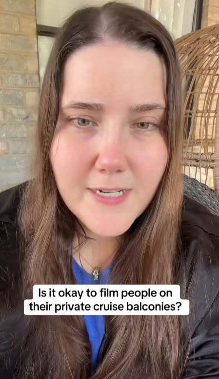 Woman talking about cruise ship privacy