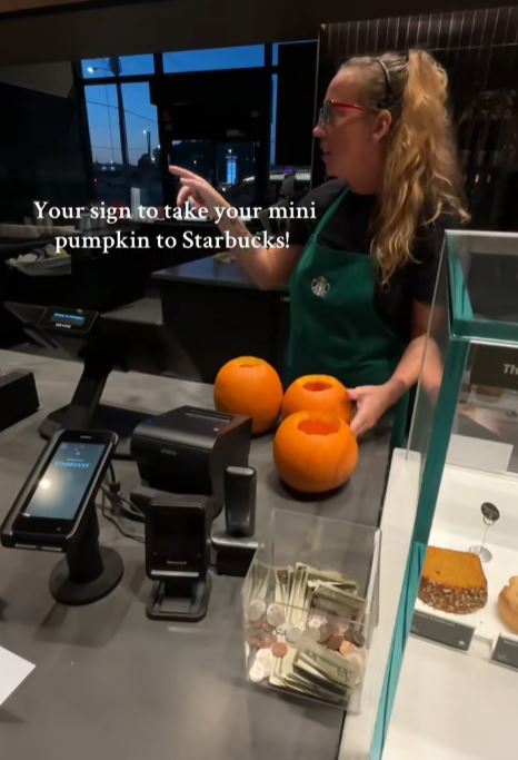 Making coffee in pumpkins