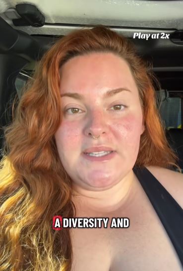 Woman talking about air travel