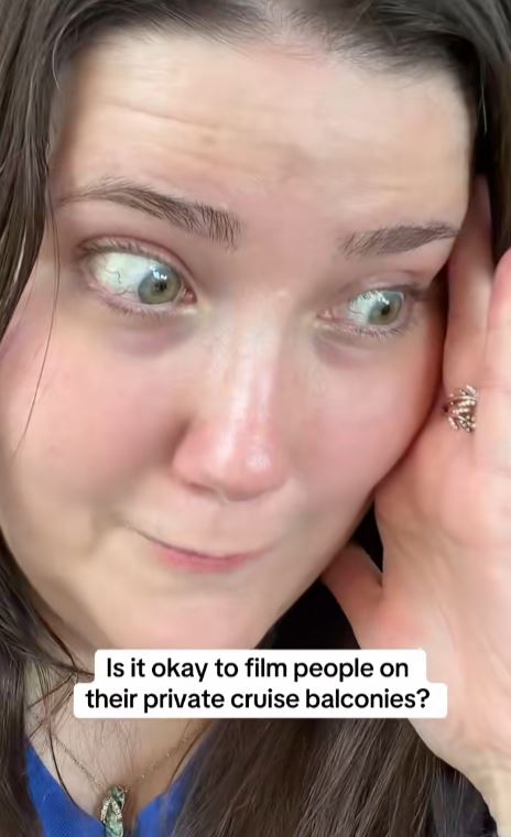 Woman talking about cruise ship privacy