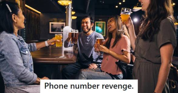 Man and his friends having a few drinks and prank calling his old number