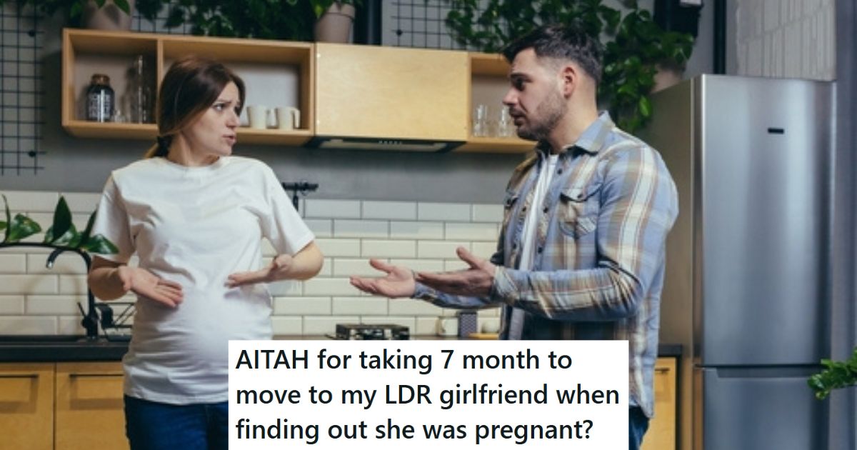 Pregnant couple arguing