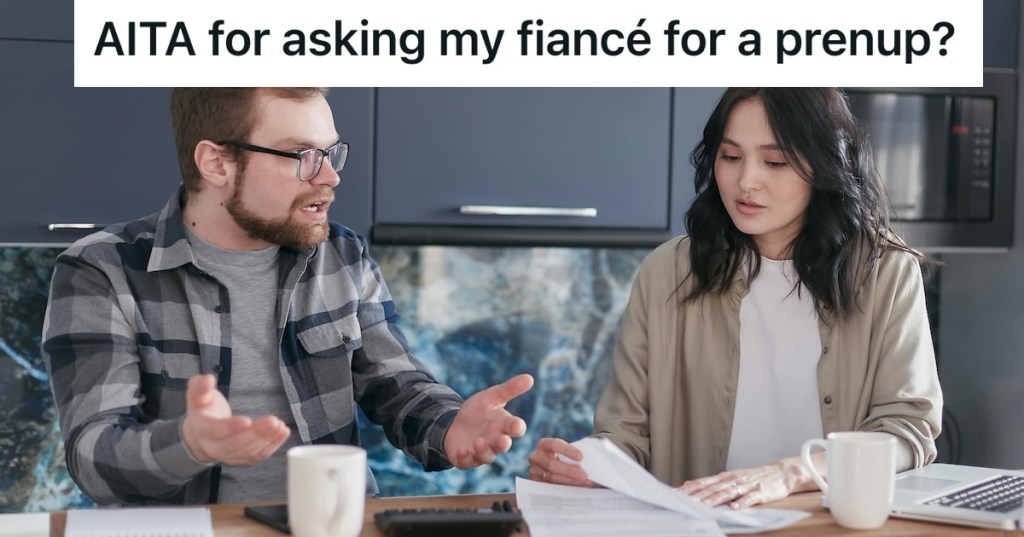 Man upset at a woman holding some papers