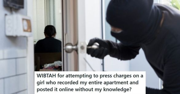 Someone spying into door