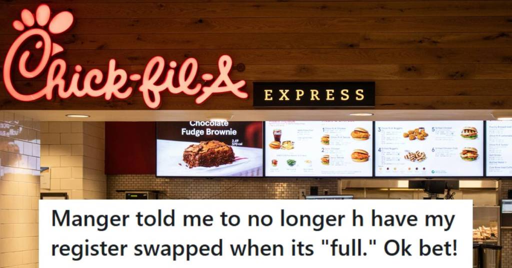 Chick-fil-a menu and front counter of a popular location