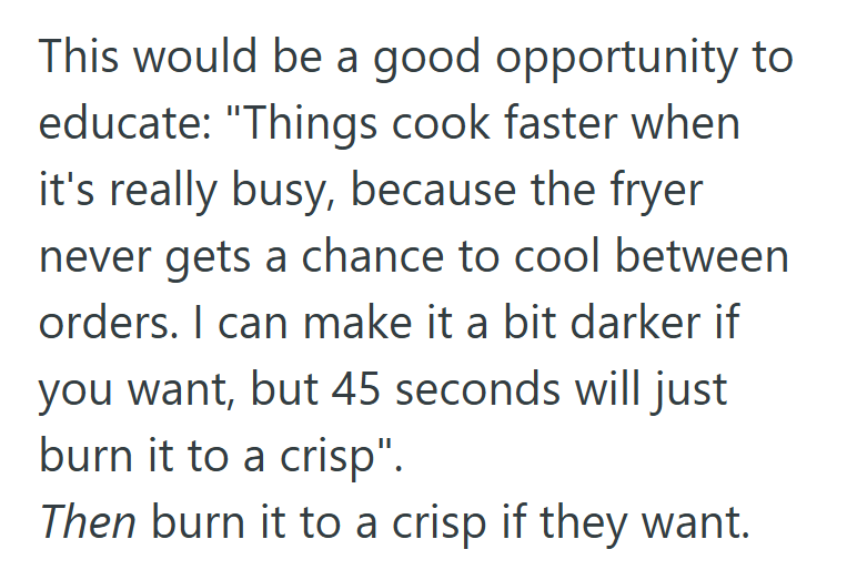 Screenshot 2025 10 01 145927 Finicky Customer Asked A Restaurant Employee To Cook Her Food For 45 Seconds Longer, And She Did Even Though The Food Was Ruined