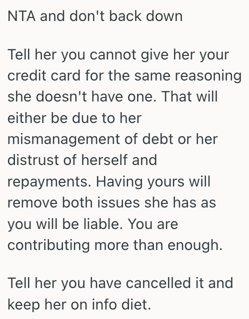 Screenshot 2025 10 01 at 10.48.22 Student Is Determined To Be Financially Responsible After Growing Up Poor, But Now Her Mom Is Asking To Use Her Credit Card, And The Reason Has Her Tempted To Back Down
