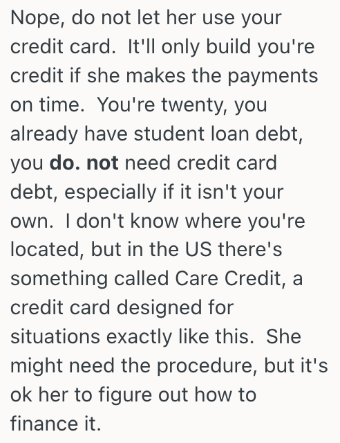 Screenshot 2025 10 01 at 10.48.45 Student Is Determined To Be Financially Responsible After Growing Up Poor, But Now Her Mom Is Asking To Use Her Credit Card, And The Reason Has Her Tempted To Back Down