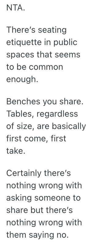 Screenshot 2025 10 01 at 11.49.14 AM A Worker On Her Lunch Break Refused To Share Her Table In A Park, And A Man Called Her Out For Being Rude