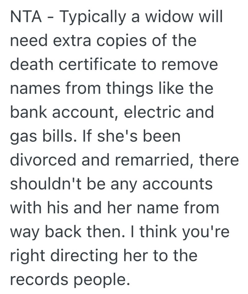 Screenshot 2025 10 01 at 9.52.32 AM e1759326834365 Woman Refuses To Hand Over Her Late Father’s Death Certificate To Ex Stepmom, And Now She’s Being Accused Of Cruelty During Grief