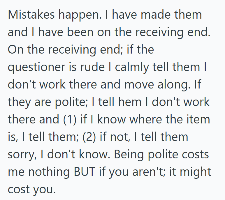 Screenshot 2025 10 03 224756 Confused Lady Mistook A Customer For Staff At A Store And Asked Him Where The Flour Was, But The Customer Got Really Furious At Her For Mistaking Him For Staff
