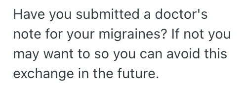 Screenshot 2025 10 03 at 4.27.54 PM Woman Woke Up To A Bad Migraine And Called In Sick To Work, But Her Boss Told Her To Pop Some Pills, Get Over It, And Show Up Anyway