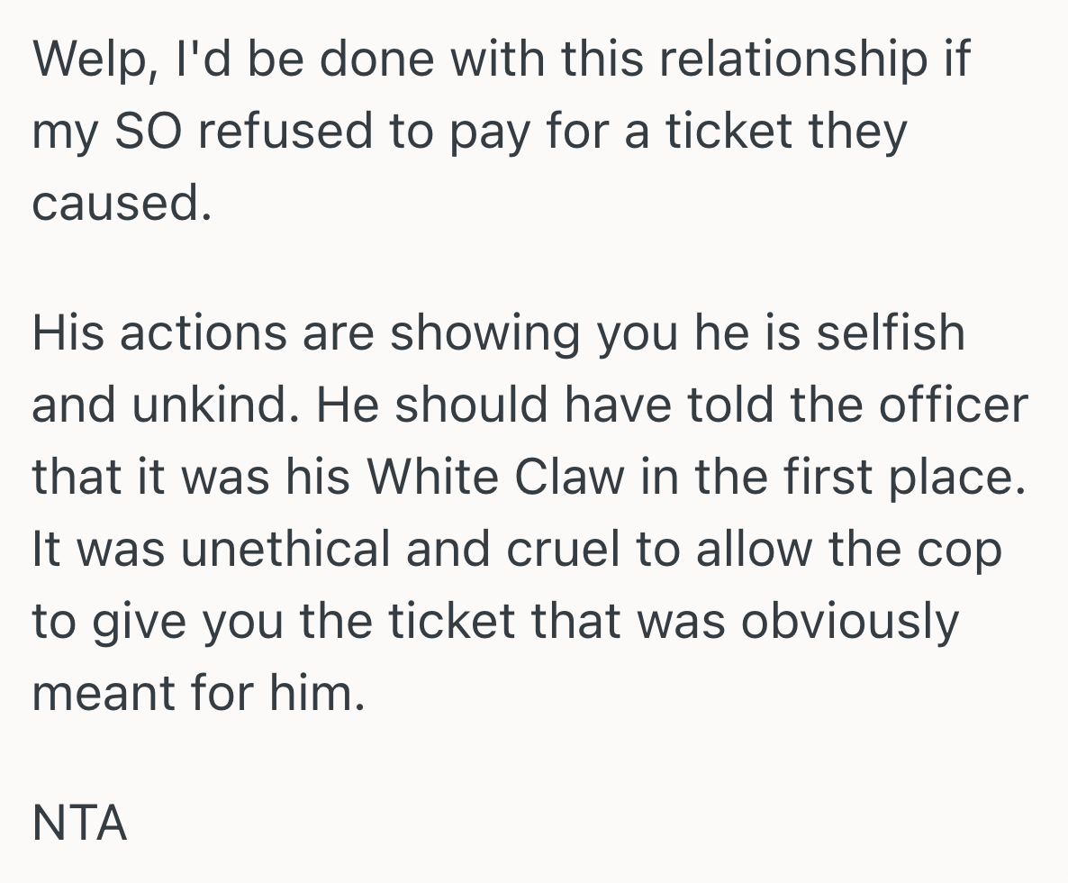 Screenshot 2025 10 03 at 4.39.39 PM Woman Received A Ticket For Drinking Alcohol On The Beach, But Since It Was Her Boyfriends White Claw, She Thinks He Should Pay The Fine