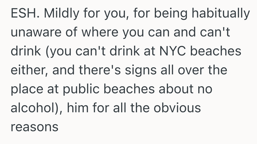 Screenshot 2025 10 03 at 4.40.08 PM Woman Received A Ticket For Drinking Alcohol On The Beach, But Since It Was Her Boyfriends White Claw, She Thinks He Should Pay The Fine