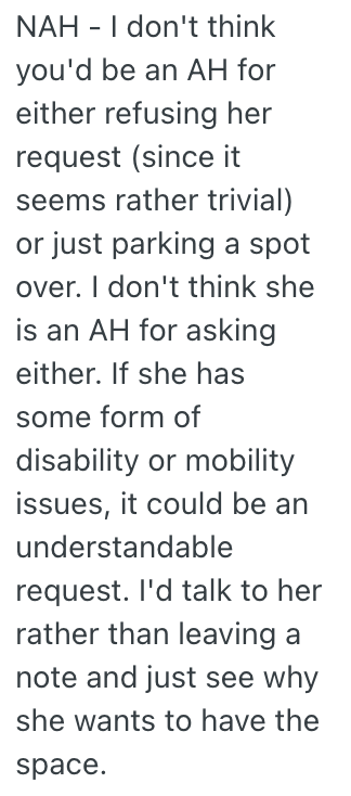 Screenshot 2025 10 03 at 6.59.34 AM New Apartment Building Resident Parks In Whatever Spot Is Available, But Their Neighbor Asked Them Not To Park In One Really Convenient Space